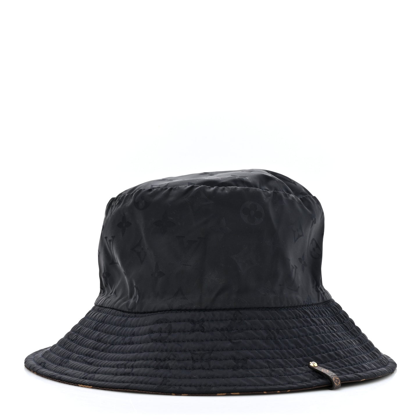 Nylon Monogram Reversible Bob Bucket Hat S Brown Black