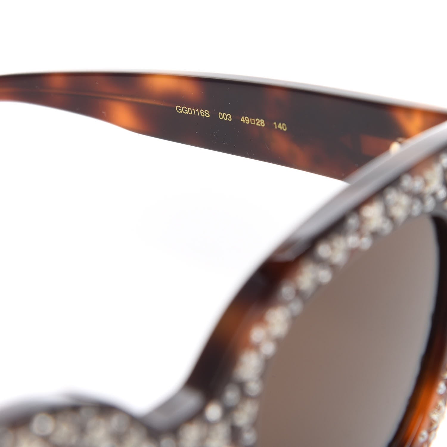 Gucci Acetate Stars Cat Eye Sunglasses GG0116S Havana 5 of 7