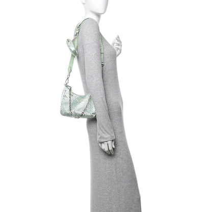 Prada Satin Crystal Re-Edition 2005 Shoulder Bag Acqua 2 of 9