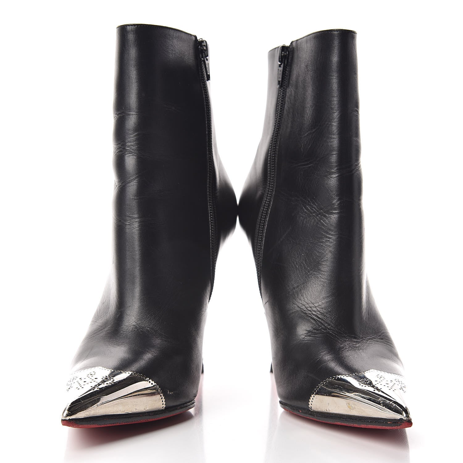 Christian Louboutin Calfskin Calamijane Booty 100 Ankle Boots 40.5 Black 5 of 12