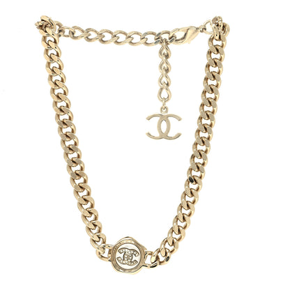 Chanel Pearl Crystal CC Chain Choker Necklace Gold 3 of 5