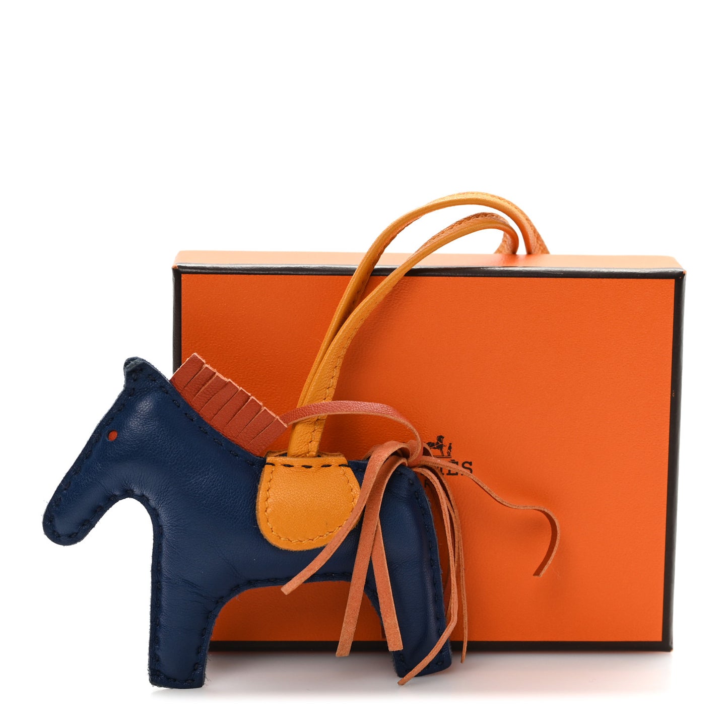 Milo Lambskin Grigri Rodeo Horse Bag Charm PM Bleu De Malte Cornaline Jaune D'or