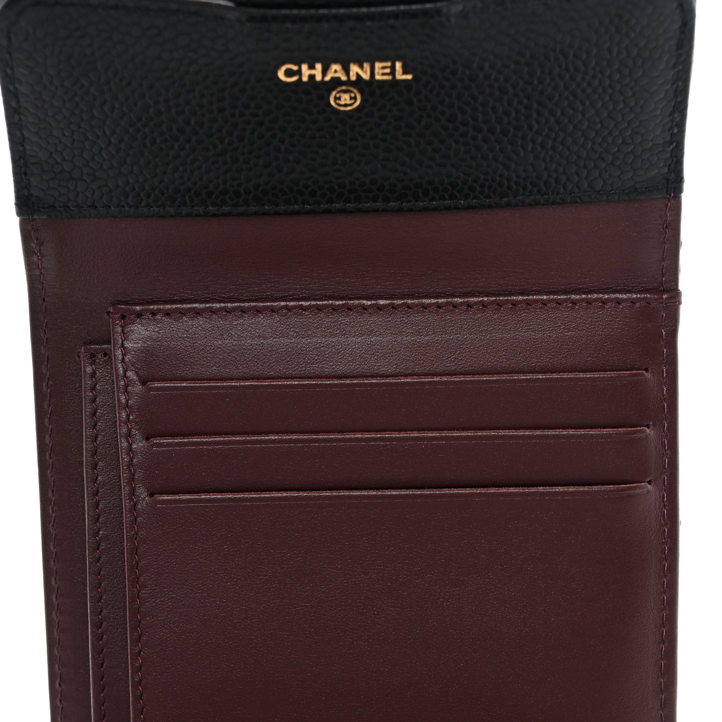 Caviar Quilted Compact Flap Wallet Black