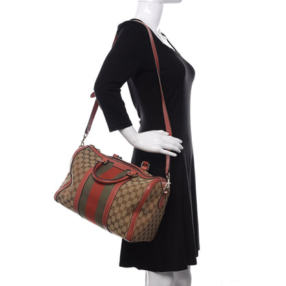 Gucci Monogram Vintage Web Medium Boston Pink 2 of 11