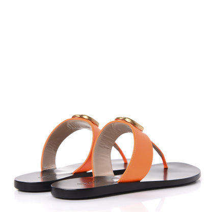 Gucci Calfskin GG Marmont Thong Sandals 35 Deep Orange 4 of 11