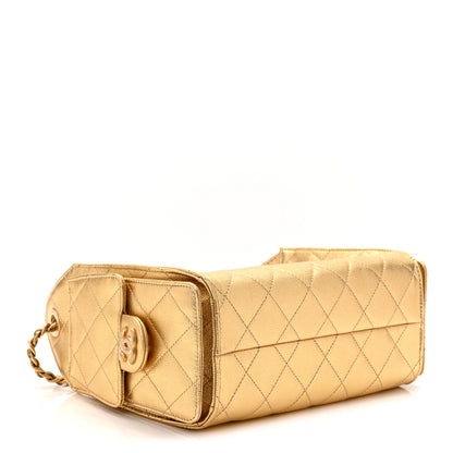 Chanel Metallic Caviar Quilted Mini Chanel 25 Handbag Gold 4 of 12