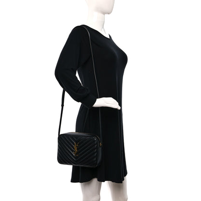 Saint Laurent Calfskin Matelasse Monogram Lou Camera Bag Black 2 of 9