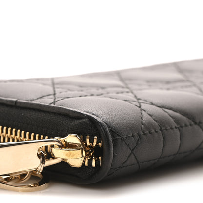 Christian Dior Lambskin Cannage Lady Dior Voyageur Wallet Black 9 of 11