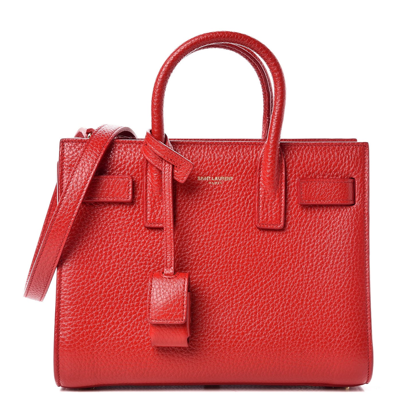 Grained Calfskin Nano Sac De Jour New Red