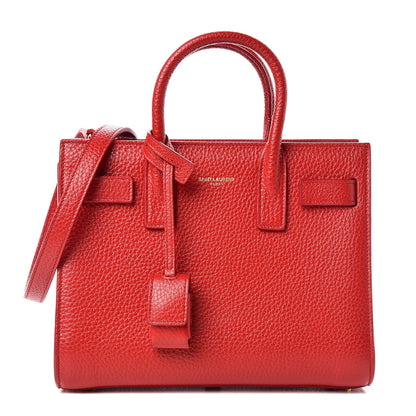 Saint Laurent Grained Calfskin Nano Sac De Jour New Red 1 of 14