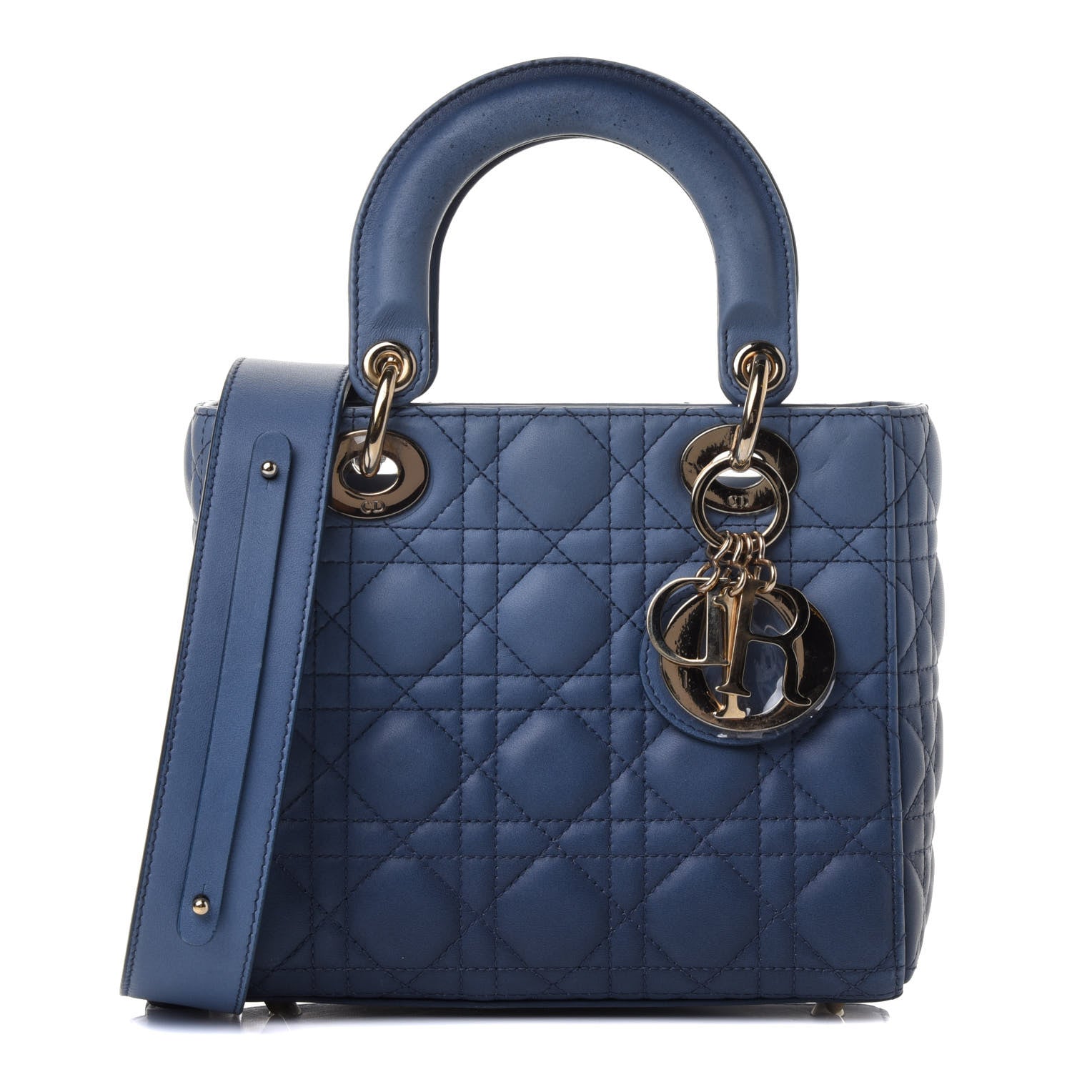 Christian Dior Lambskin Cannage Gradient Small My ABCDior Lady Dior Indigo Blue 2 of 9