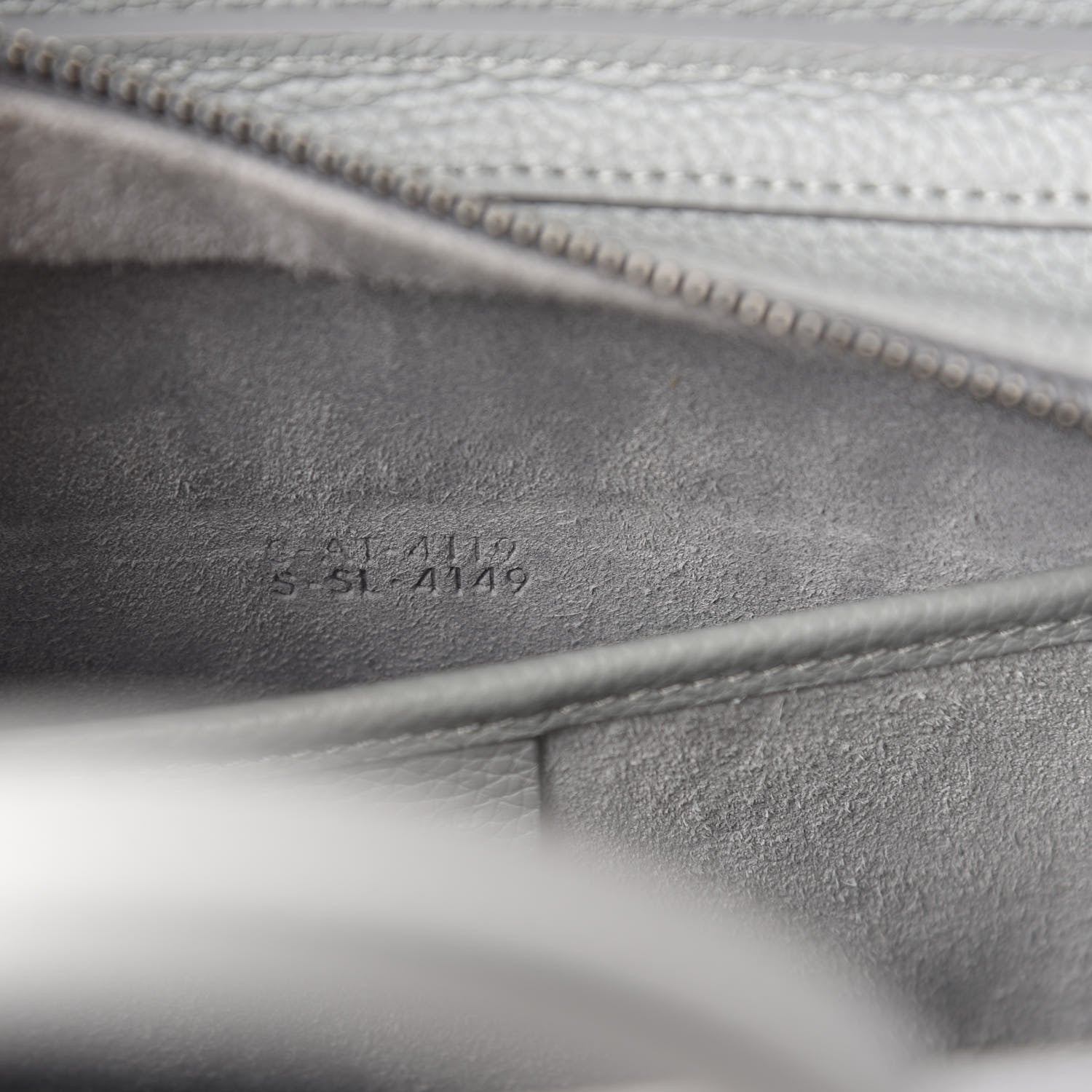 Celine Drummed Calfskin Nano Luggage Mineral 9 of 10