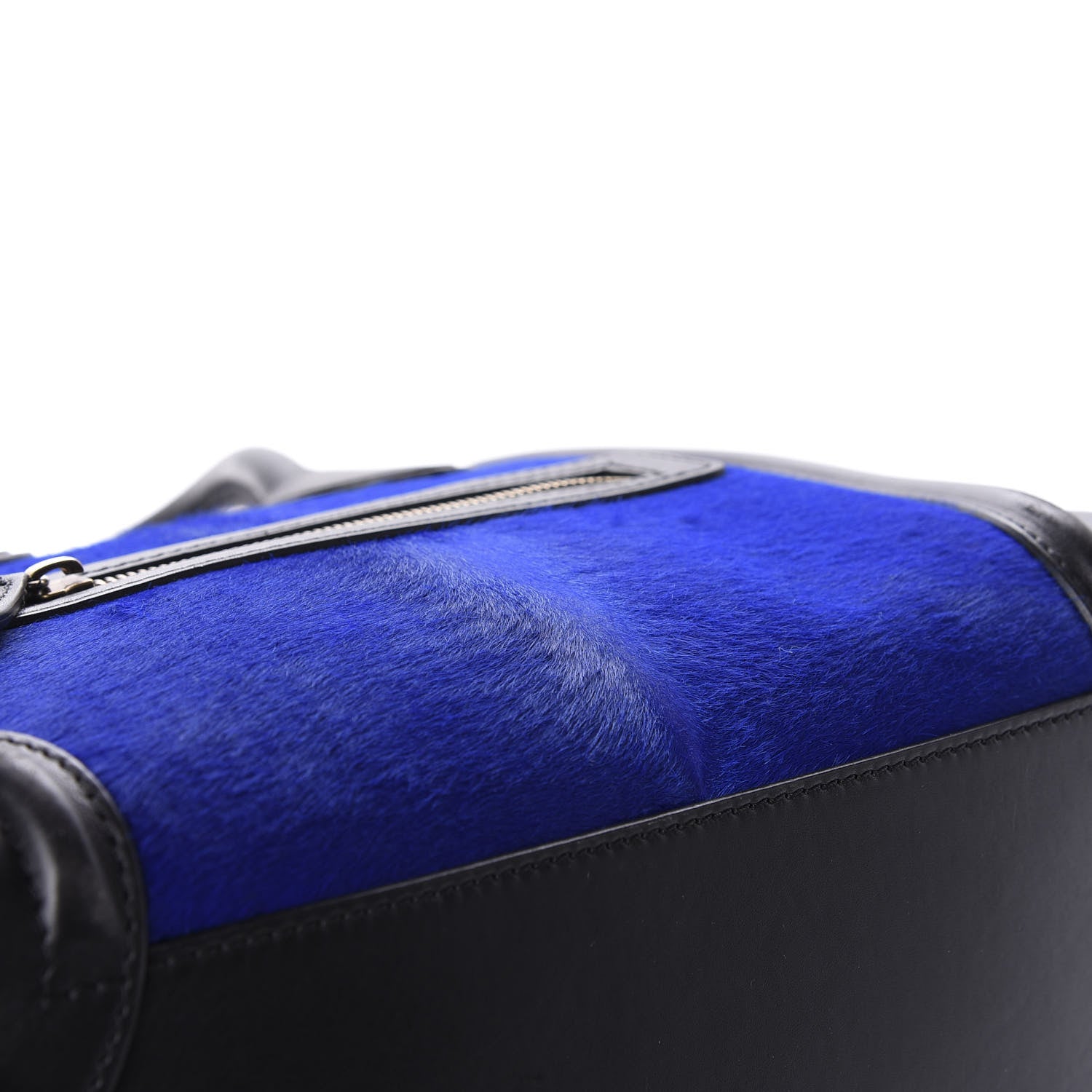 Celine Pony Hair Mini Tri-Color Luggage Royal Blue 12 of 13