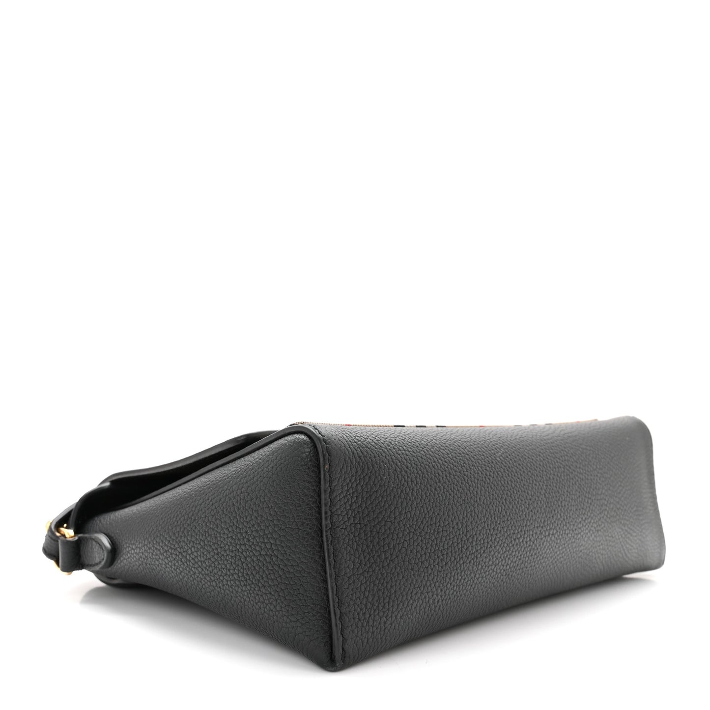 Grainy Calfskin Vintage Check Note Crossbody Bag Black