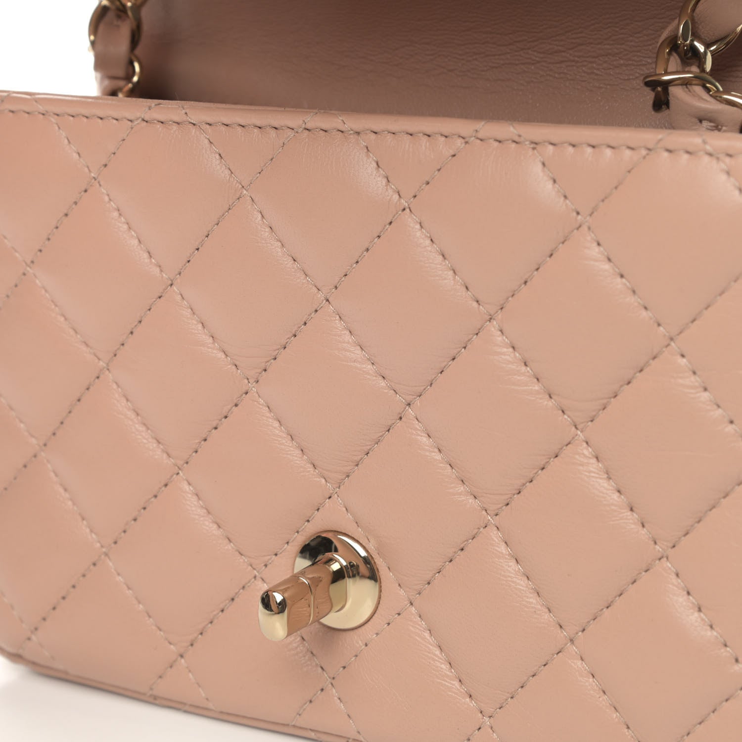 Chanel Lambskin Quilted Mini Square Flap Beige 5 of 5