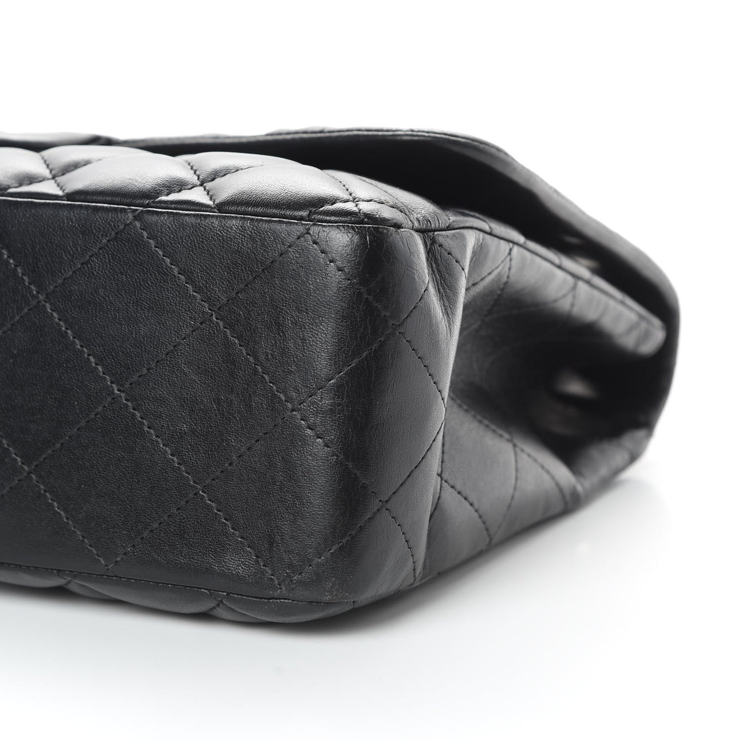 Lambskin Quilted Jumbo Single Flap Black