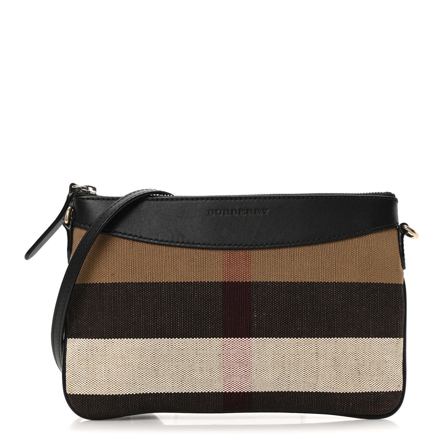 Burberry Mega Check Peyton Crossbody Clutch Bag Black 1 of 11