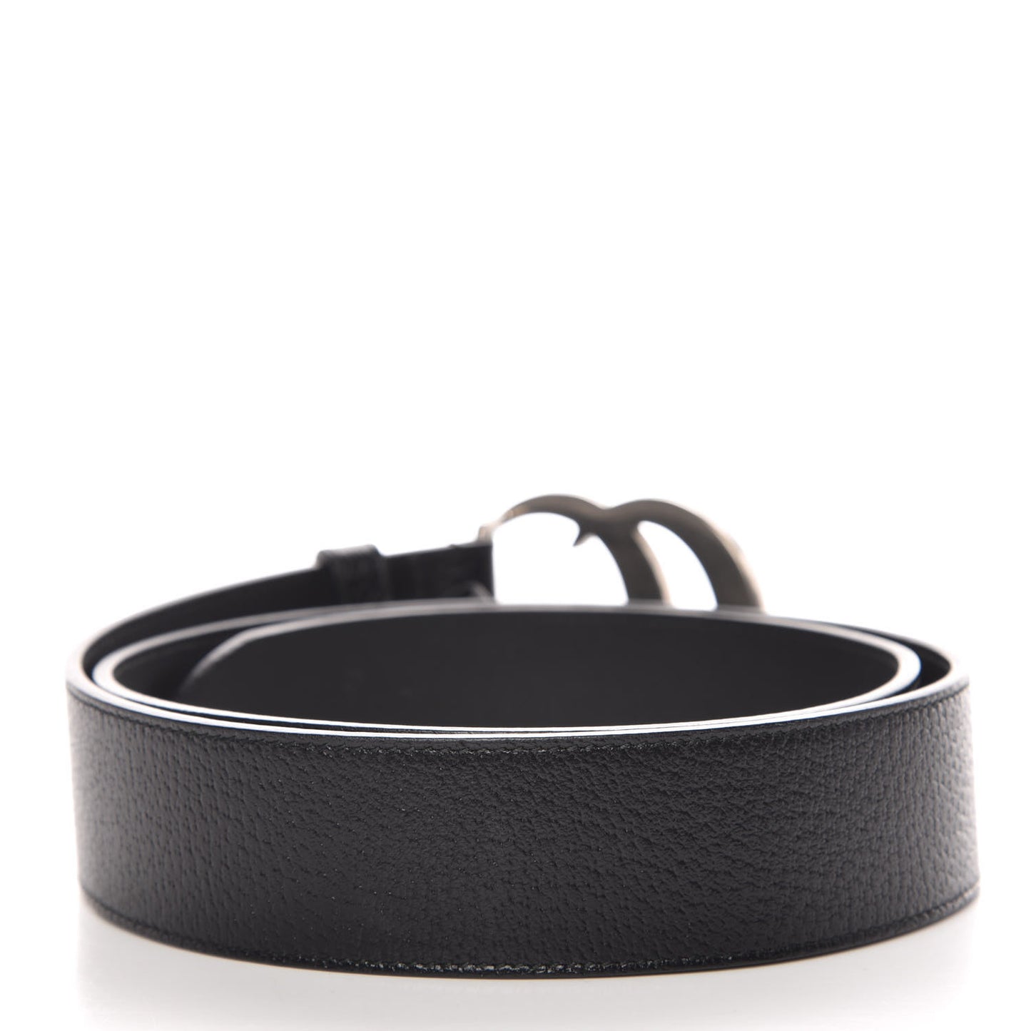 Textured Dollar Calfskin Nickel Double G 40mm Belt 90 36 Black