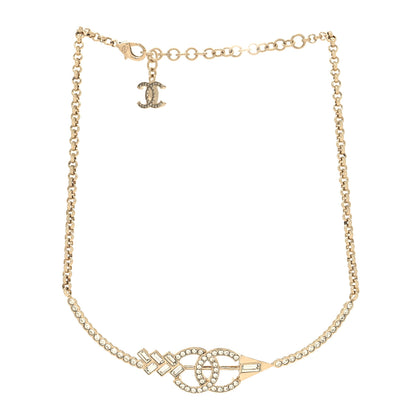 Chanel Crystal CC Arrow Necklace Gold 3 of 5