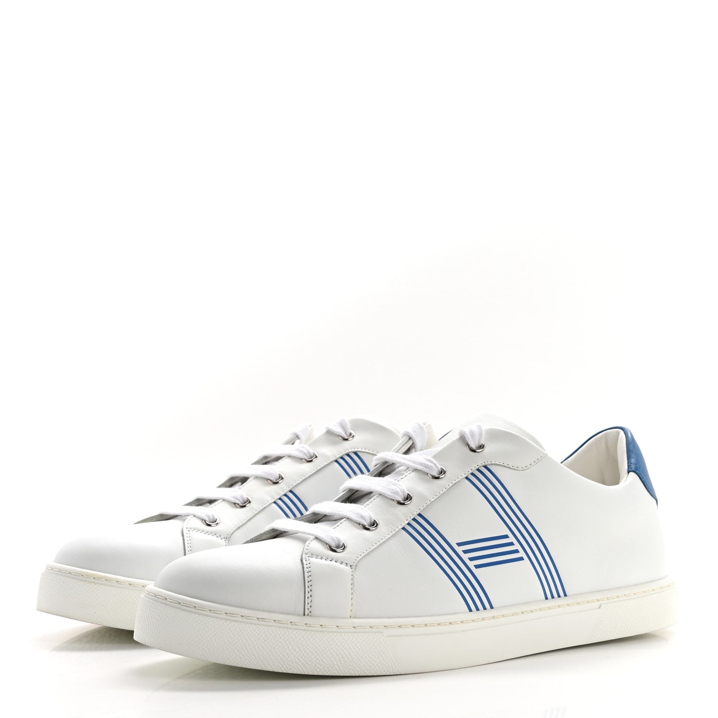 Calfskin Mens Advantage Sneakers 44 White Blue