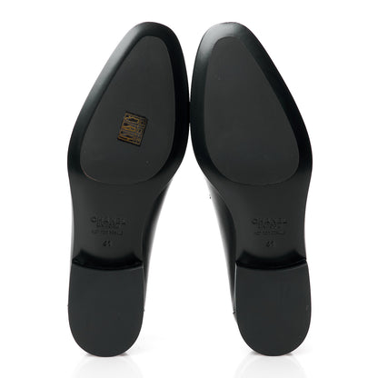 Chanel Calfskin Mens Stitched CC Loafers 41 Black 6 of 10