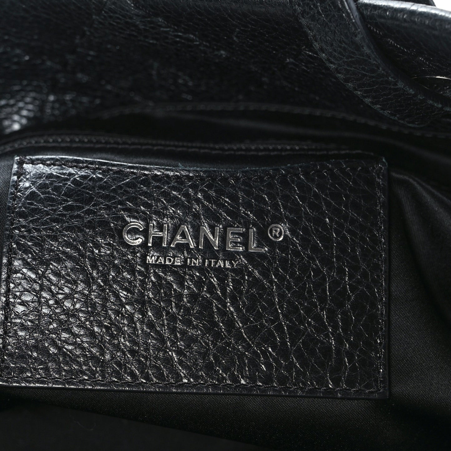 Glazed Calfskin Large On The Road Tote Black