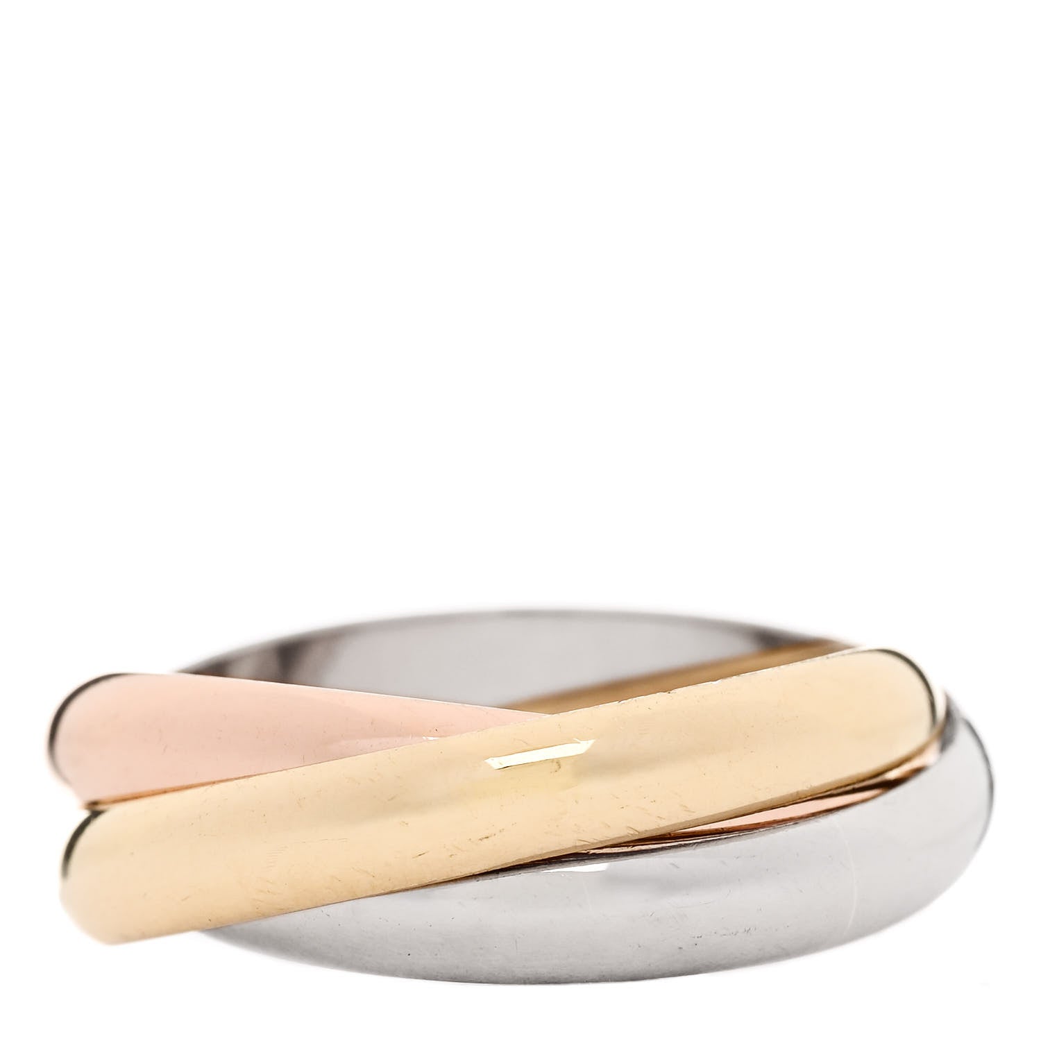Cartier 18K Pink Yellow White Gold Classic Trinity Ring 60 9 3 of 5