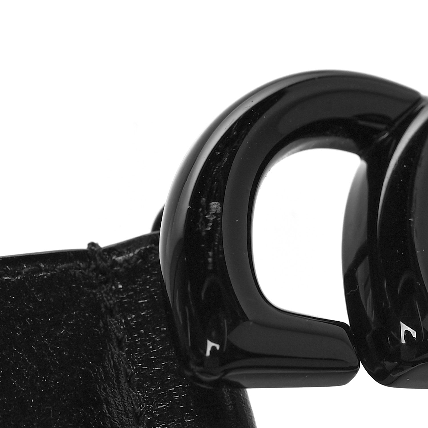 Gucci Azalea Calfskin Enamel Monochrome Double G 30mm Belt 90 36 Black 6 of 6
