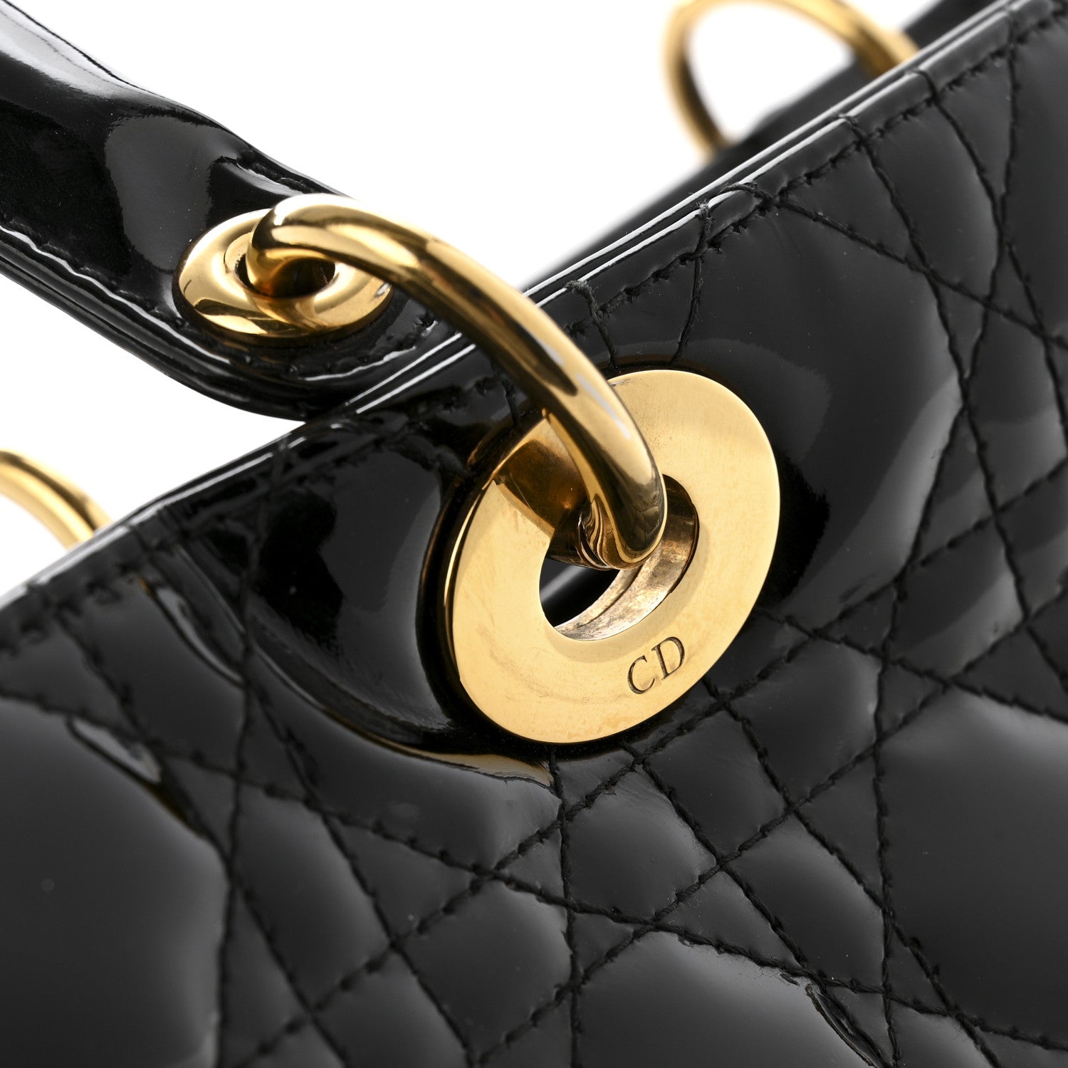 Christian Dior Patent Cannage Large Lady Dior Black 1863212