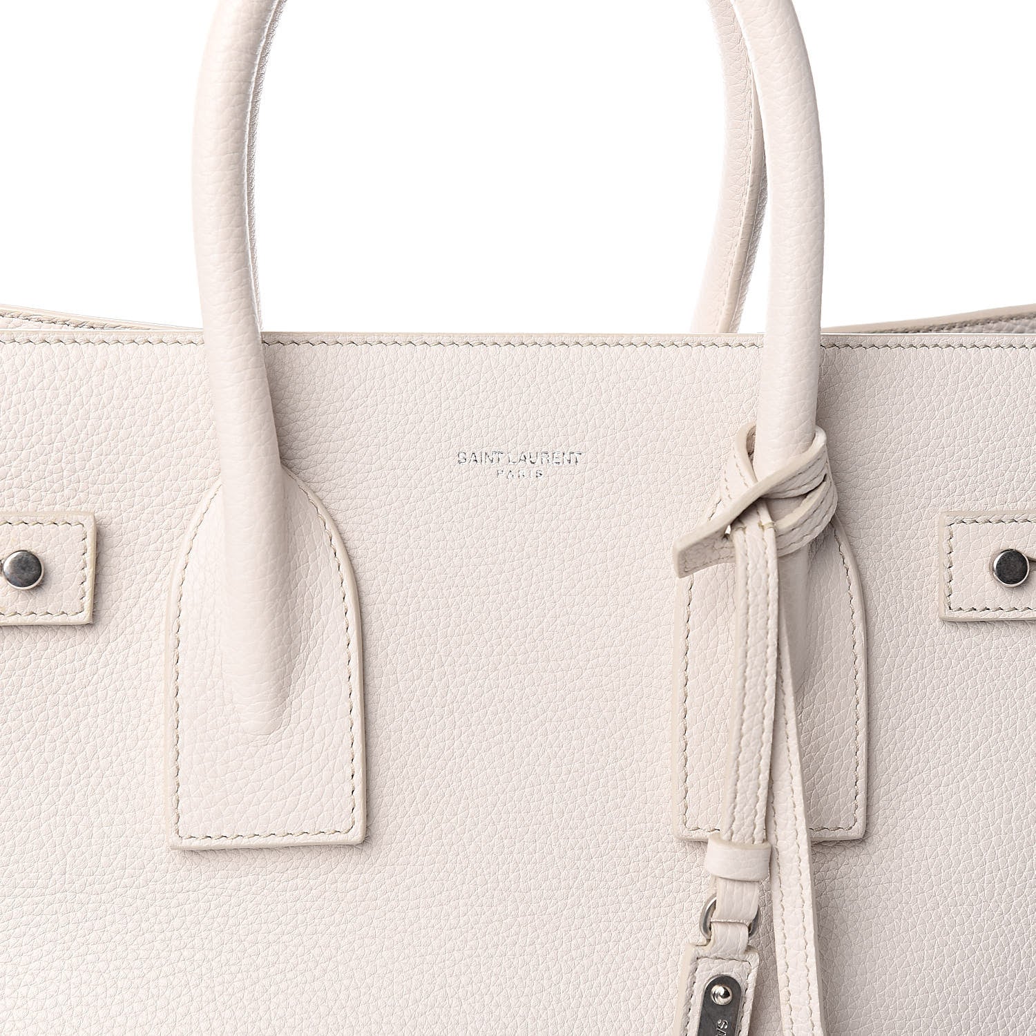 Saint Laurent Grained Calfskin Small Sac De Jour Icy White 9 of 9