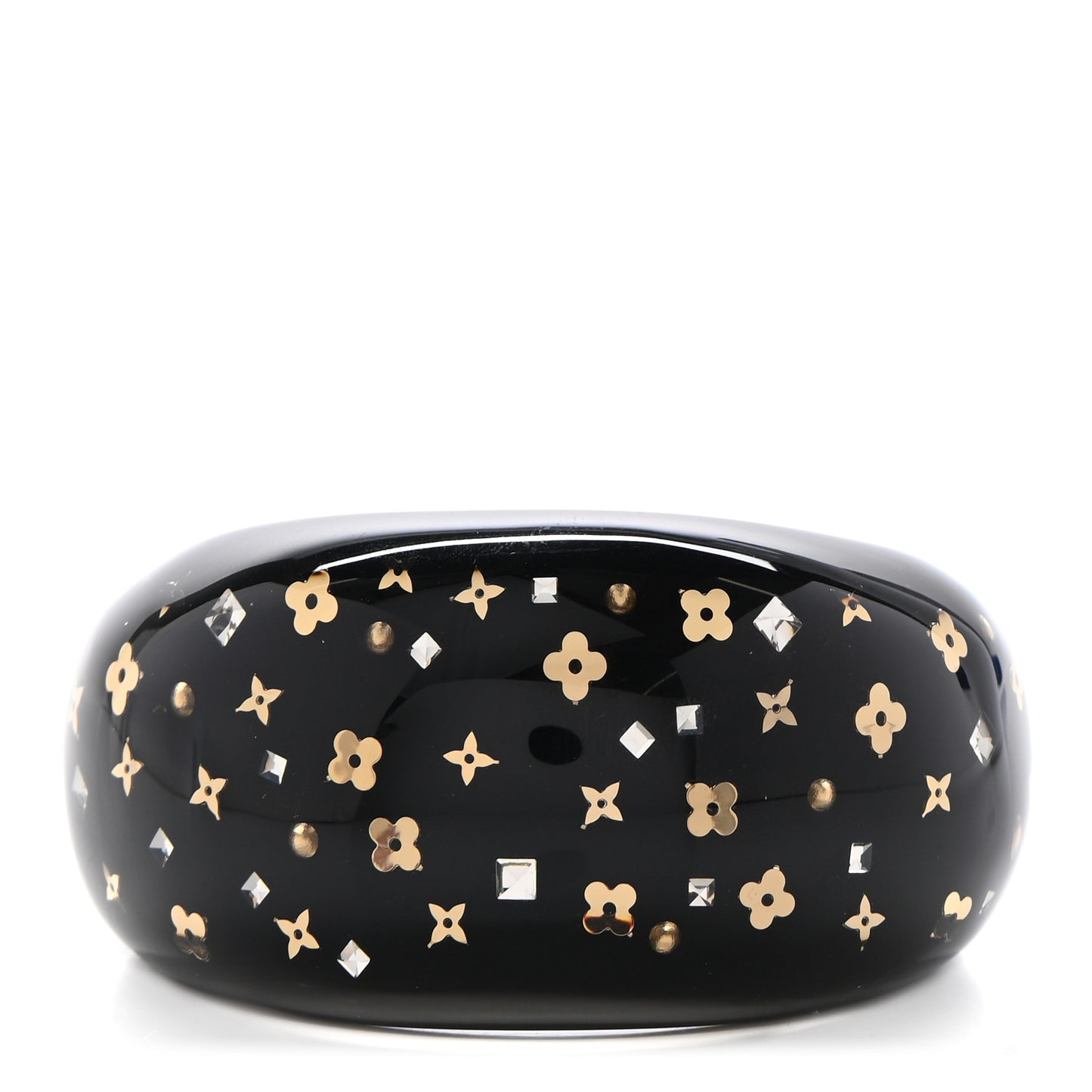 Resin Swarovski Inclusion Cuff M Black