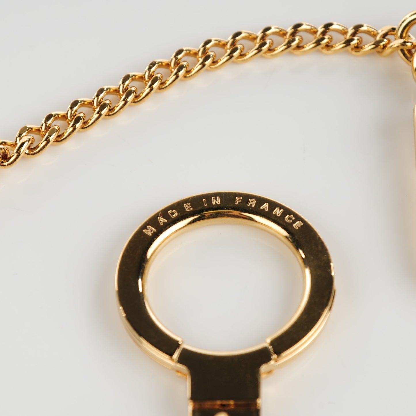 Metal Pochette Extender Key Ring Chain Gold