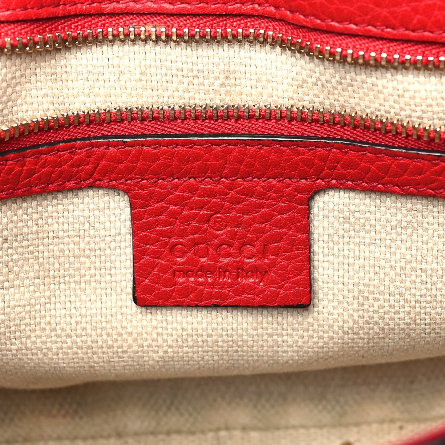 Pebbled Calfskin Medium Soho Flap Crossbody Vibrant Red