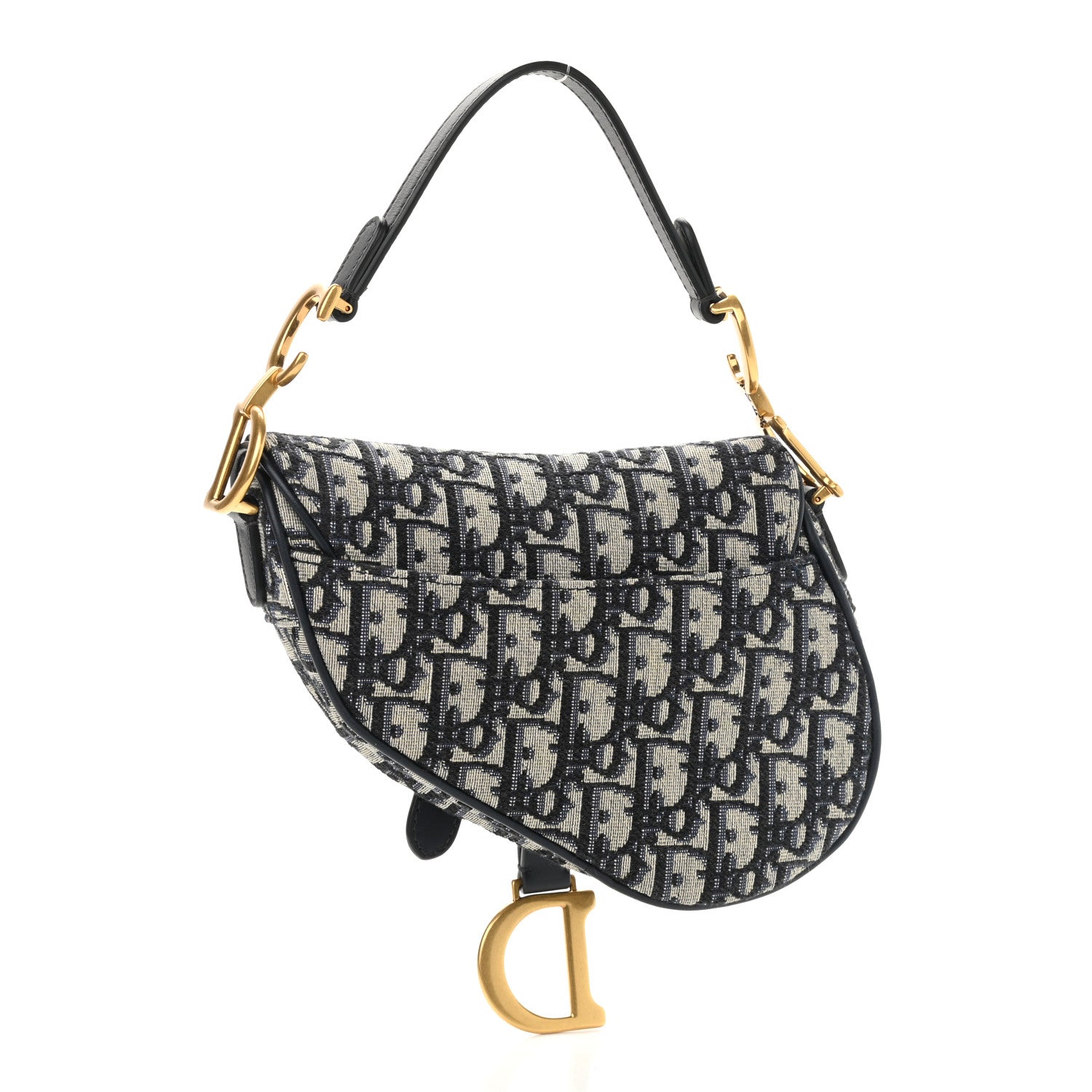 Christian Dior Oblique Mini Saddle Bag Blue 3 of 10