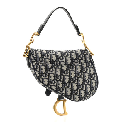 Christian Dior Oblique Mini Saddle Bag Blue 3 of 10