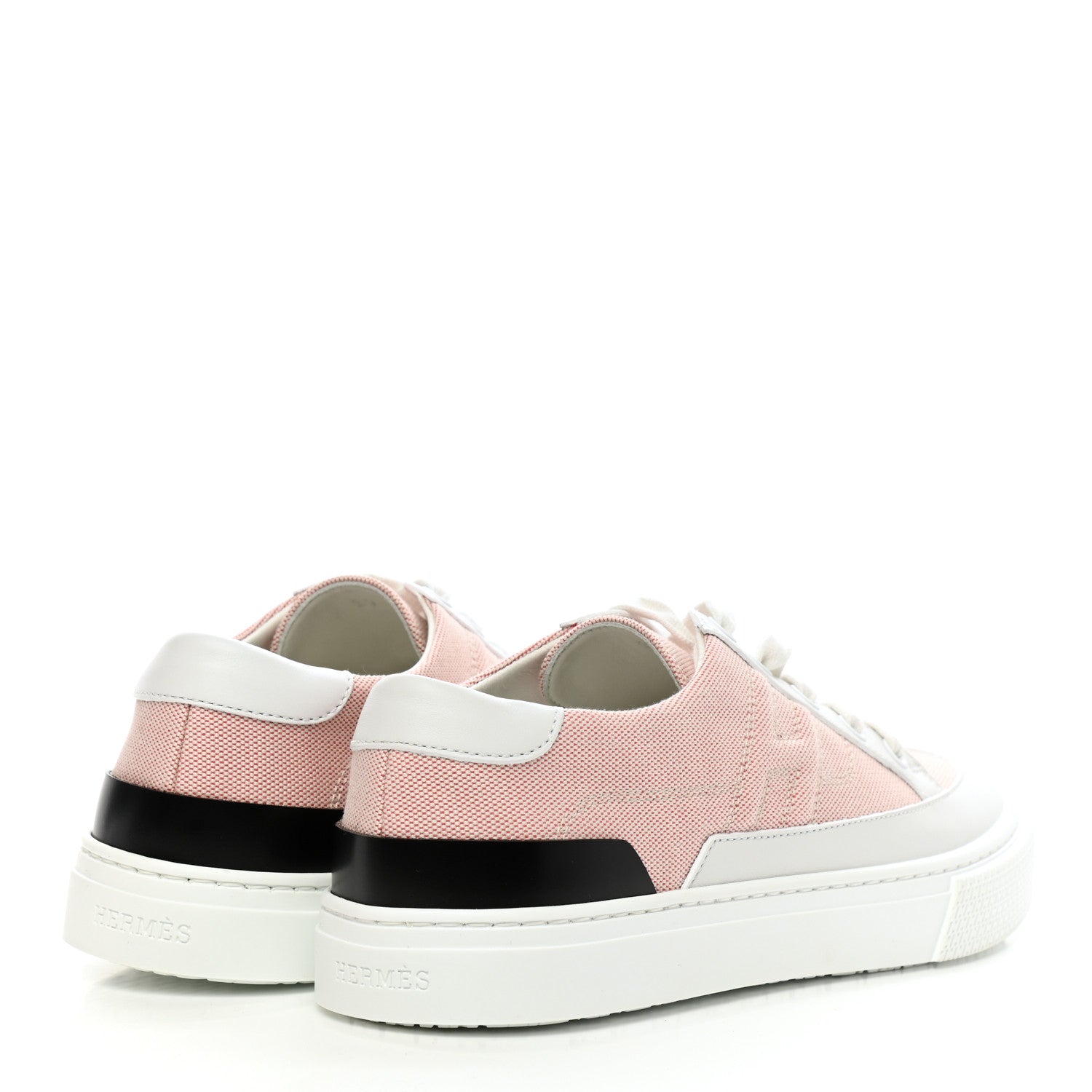Hermes Canvas Calfskin Deep Sneakers 37 Framboise White 4 of 9