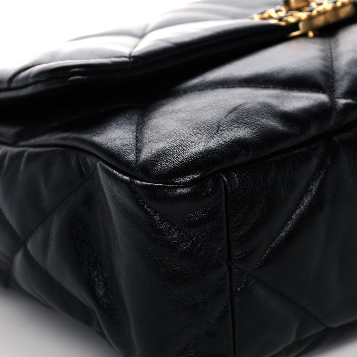 Chanel Goatskin Quilted Large Chanel 19 Flap Black 10 of 16