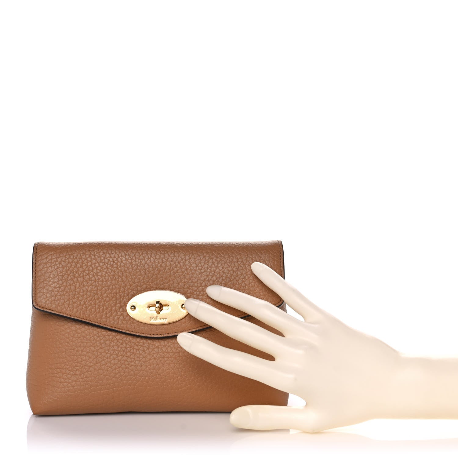 Mulberry Heavy Grain Calfskin Large Darley Cosmetic Pouch Sable 2 of 10