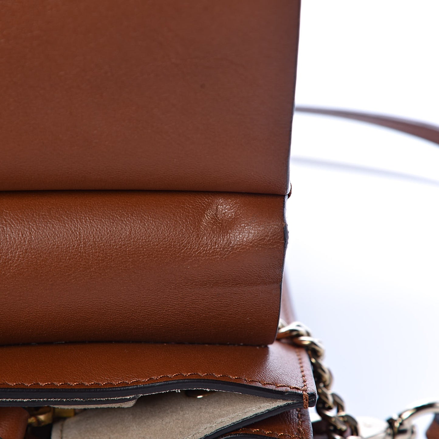 Suede Calfskin Medium Faye Shoulder Bag Tobacco