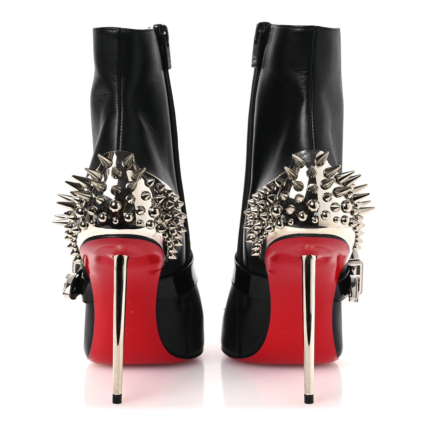 Christian Louboutin Calfskin Spiked Womenphis Pic Booty 100 Ankle