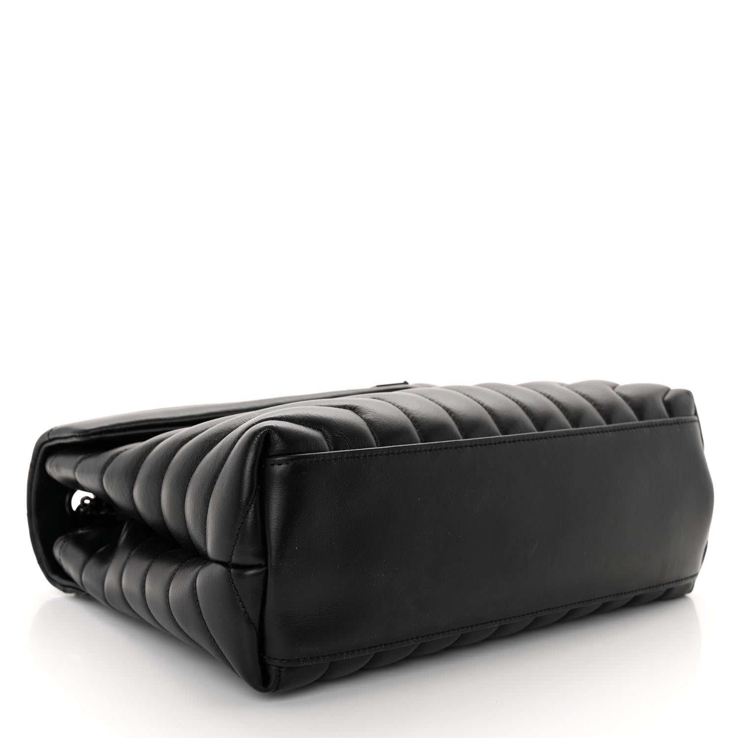 Saint Laurent Calfskin Y Quilted Monogram Monochrome Medium Loulou Chain Satchel Black 4 of 9