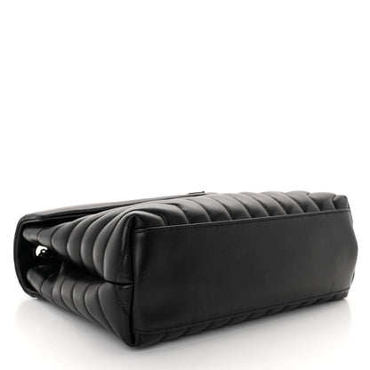 Saint Laurent Calfskin Y Quilted Monogram Monochrome Medium Loulou Chain Satchel Black 4 of 9