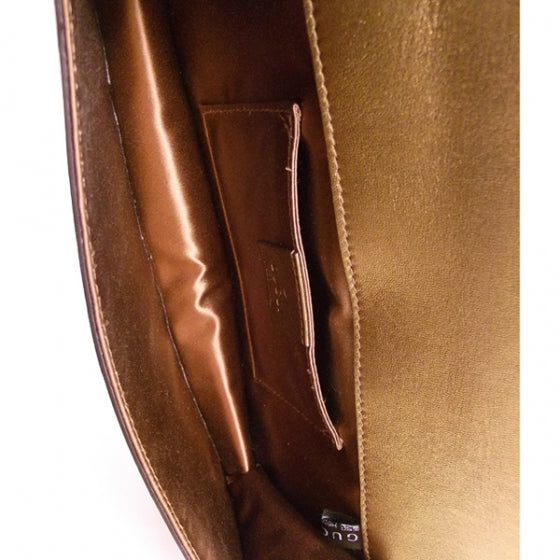 Leather Clutch Metallic Gold
