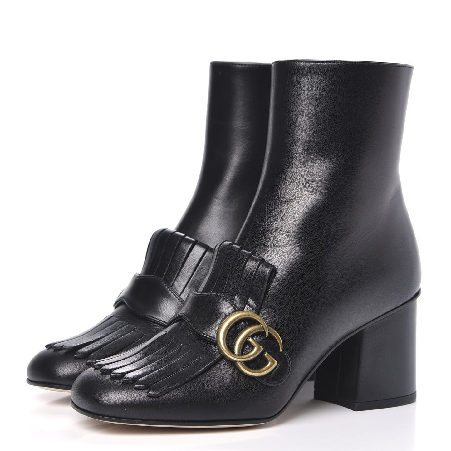 Malaga Kid GG Marmont Fringe 75mm Ankle Boots 36.5 Black