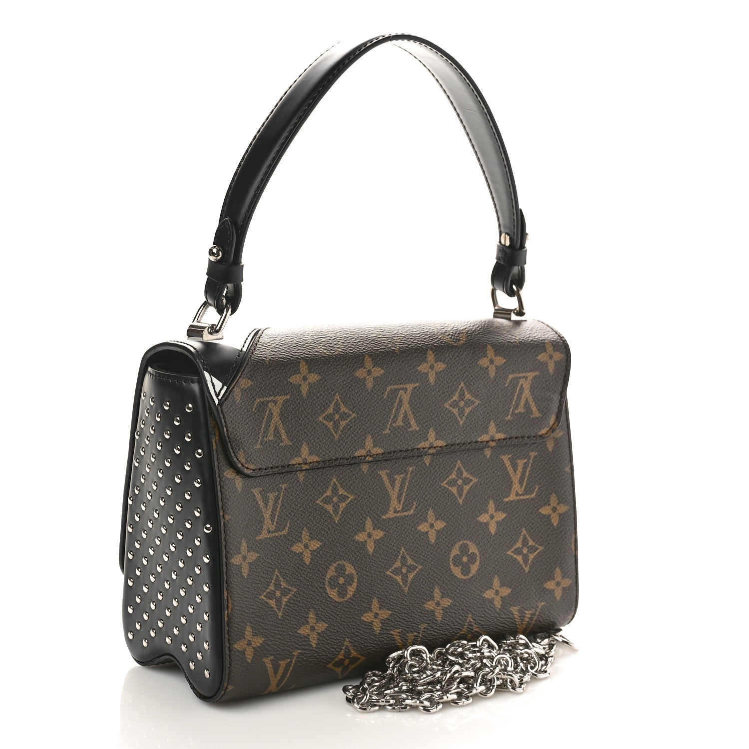 Louis Vuitton Calfskin Monogram Studded Twist Shoulder Bag MM 3 of 9