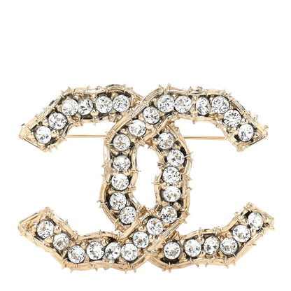 Chanel Crystal CC Camellia Express Brooch Gold 1 of 4