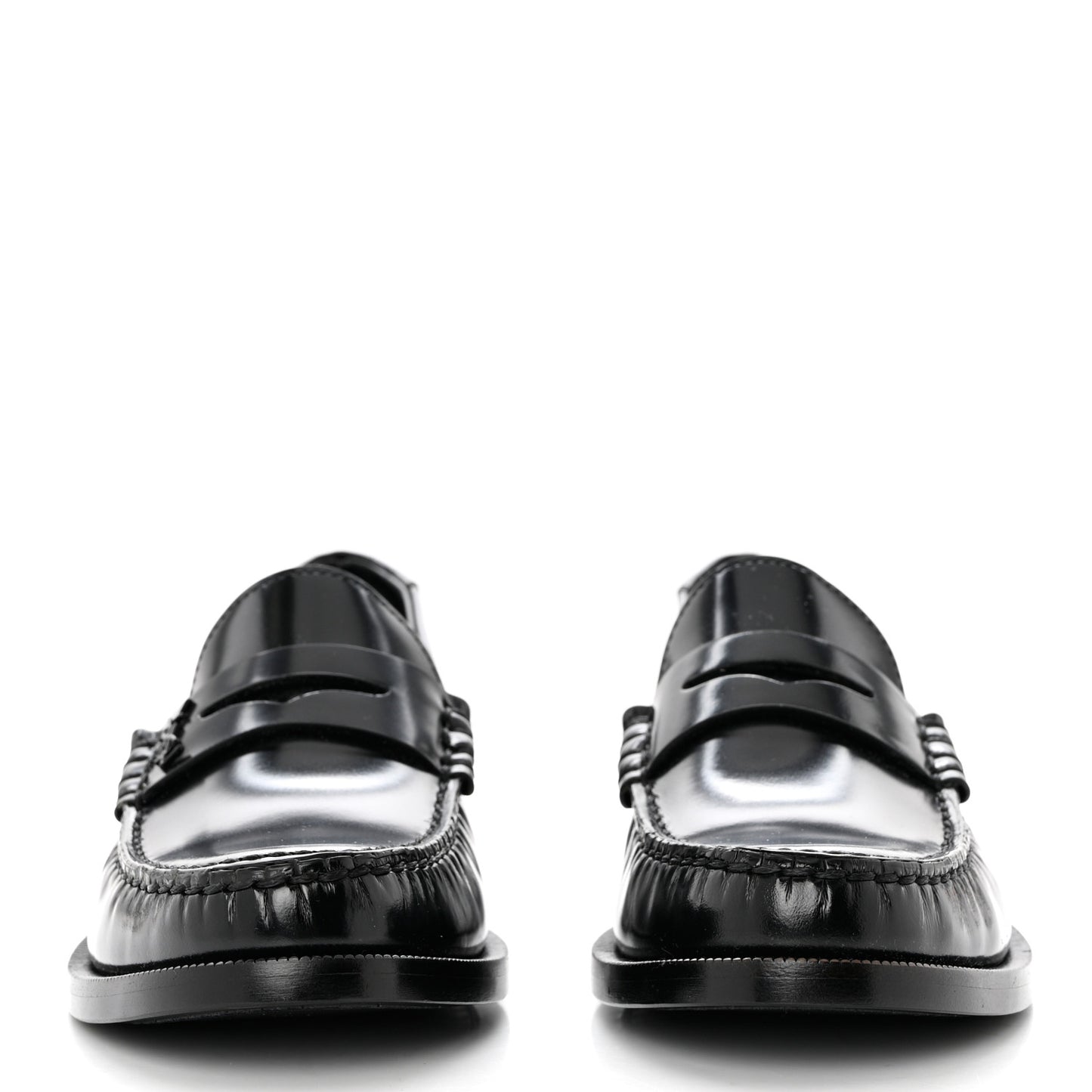 Calfskin Penny Loafers 37.5 Black