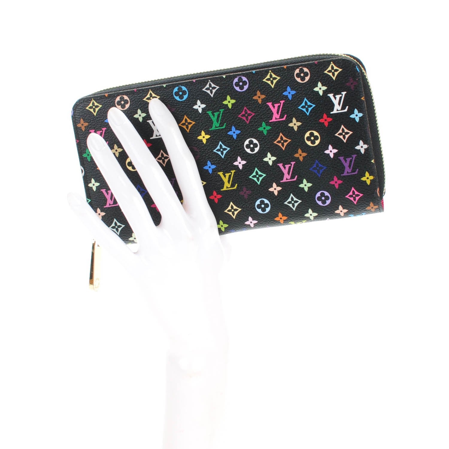 Louis Vuitton Monogram Multicolor Zippy Wallet Black Grenade 2 of 7