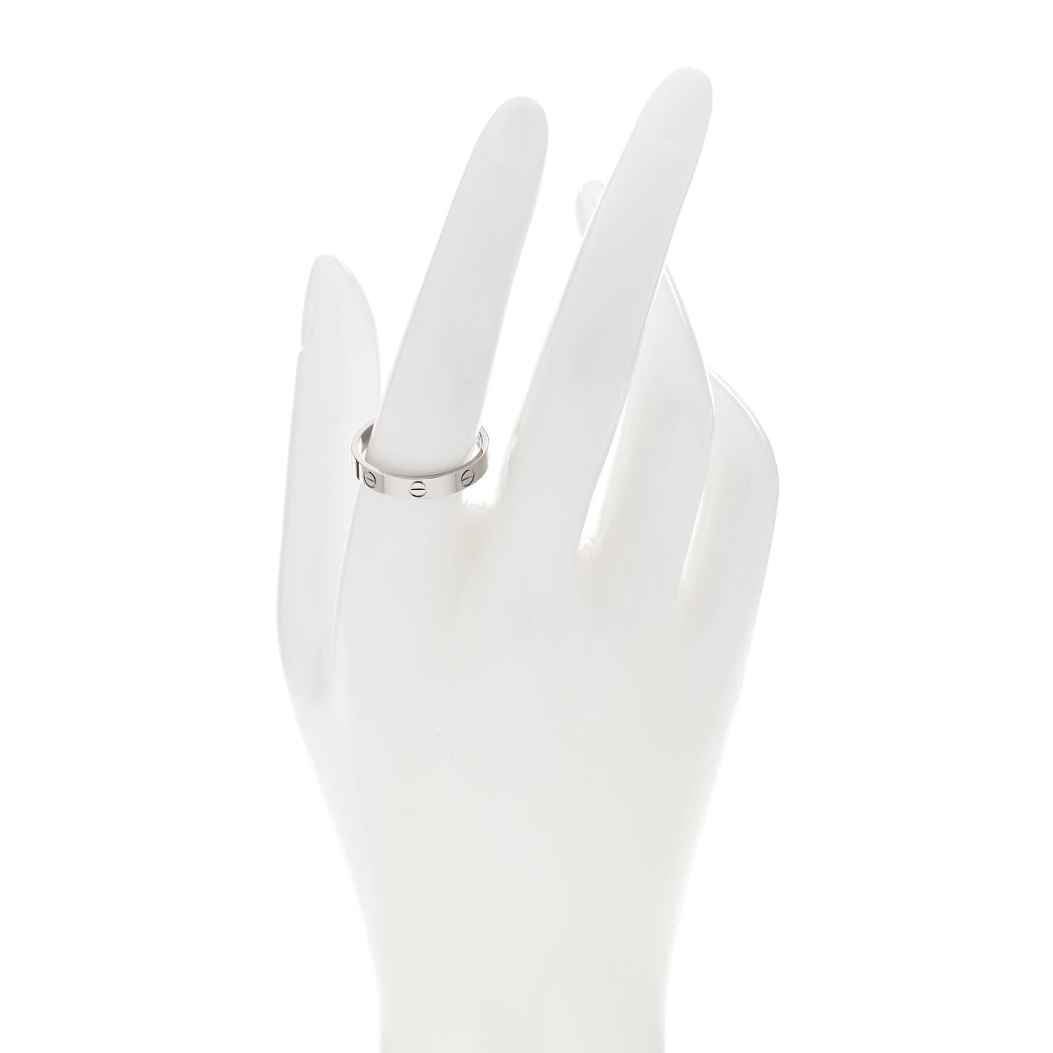 Cartier 18K White Gold 3.5mm LOVE Wedding Band Ring 59 8.75 2 of 5