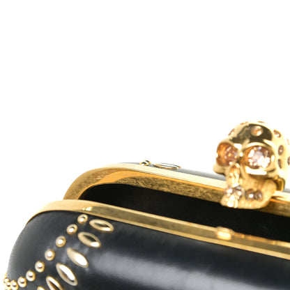 Alexander McQueen Nappa Studded Skull Box Clutch Black 10 of 16